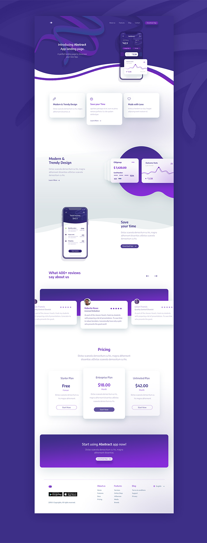 Creative App Landing Page Template Free Download