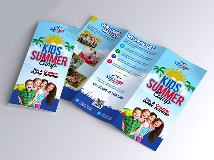 Elegant Summer Camp Trifold Brochure Template