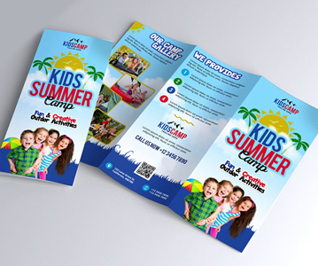 Free Download Elegant Summer Camp Trifold Brochure Template (PSD)