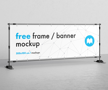 Creative Advertising Banner Frame Mockup Free Download (PSD)