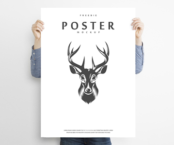 Creative Man Holding Poster Mockup Free Download (PSD)