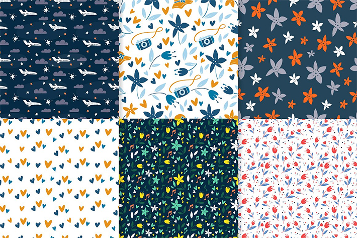 Awesome 50 Meadow seamless patterns