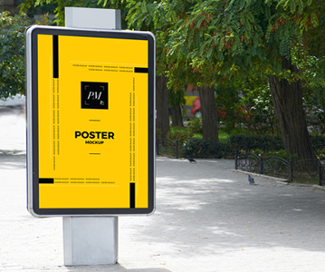Free Download City Street Advertisement Poster Mockup (PSD)