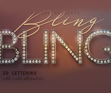 Free Download Awesome Bling 3D Lettering (2 Colors)