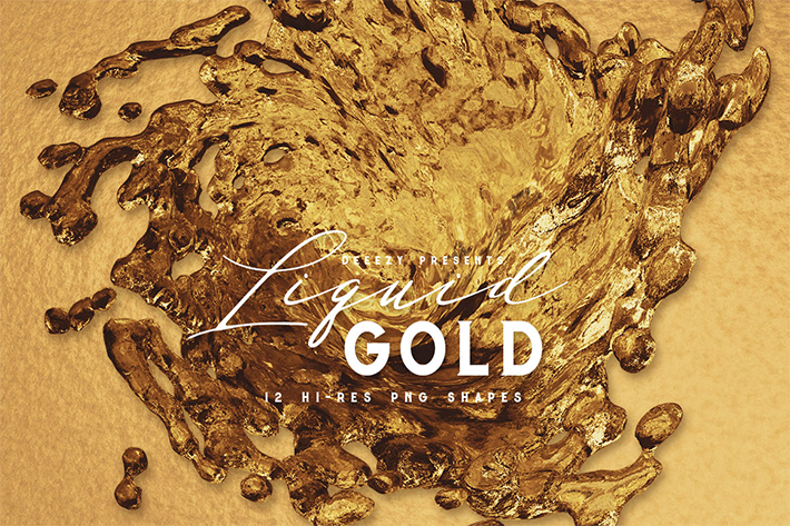 Awesome 12 Gold & 3D Liquid Shapes