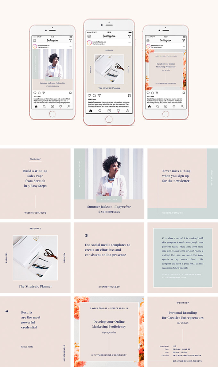 Awesome Instagram PSD Templates Kit