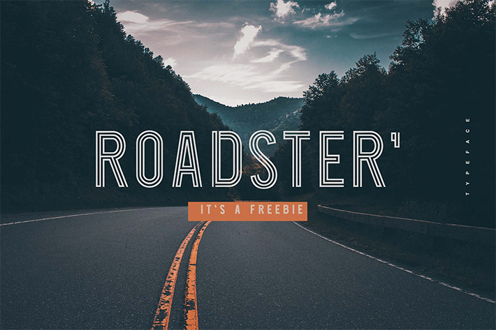 Awesome Roadster Line Style Display Font