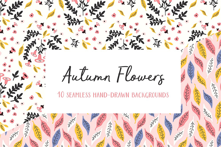 Beautiful Flowers Seamless Patterns For Designers