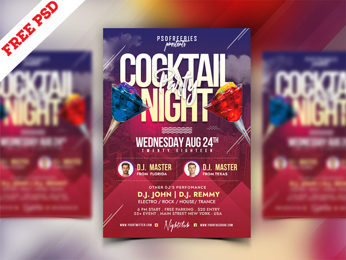 Awesome Cocktail Party Flyer Template Design