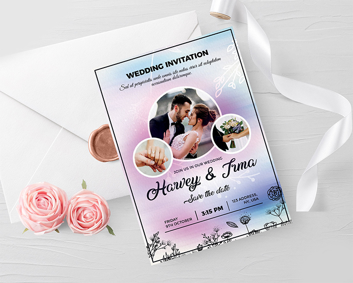 Happy Wedding Invitation Card Free Download
