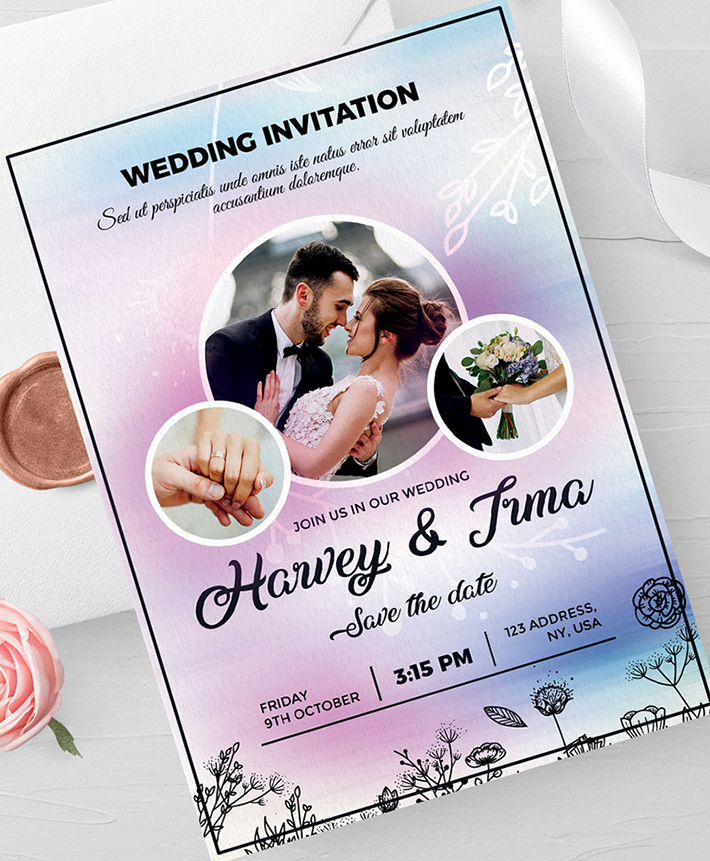 Happy Wedding Invitation Card Free Download