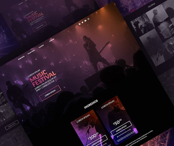 Amazing Music Festival Website PSD Template Design Free Download