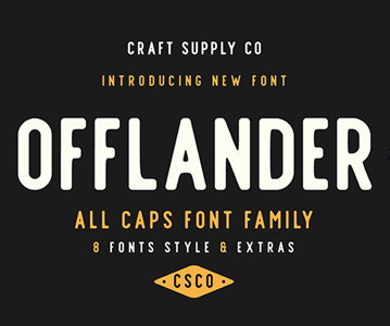 Freebie : Awesome Offlander All Caps Font & Extras For Designers