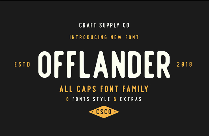 Awesome Offlander All Caps Font & Extras