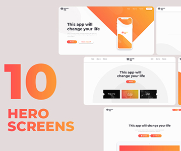 Free Download 10 Creative Website First Screens Mockups (PSD)