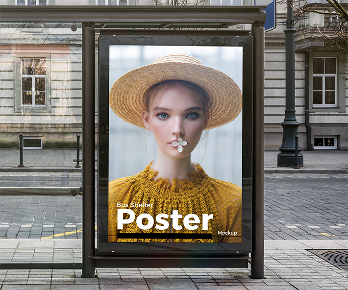 Creative Bus Stop Poster Design Mockup