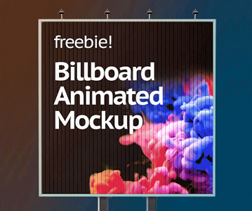 Awesome Outside Animated Billboard PSD Mockup Free Download