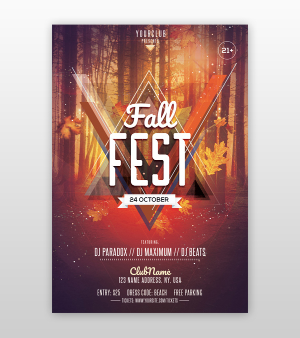 Awesome Fall Fest Flyer Template Design