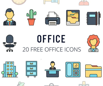 Free Download 20 Useful Office Icons (Vector)
