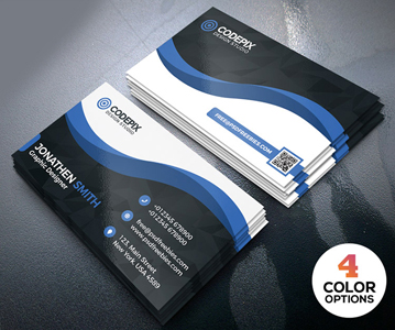 Freebie : Awesome Business Card PSD Template Design (4 Color Options)