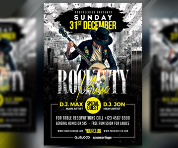 Free Download Cool Sunday Music Party Flyer Template Design (PSD)