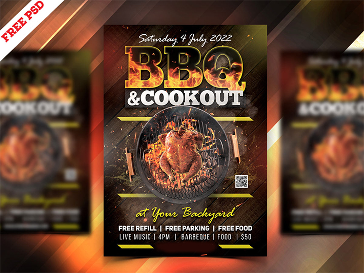 Creative BBQ Night Party Flyer Template