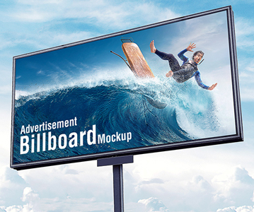 Awesome Sky Billboard PSD Mockup For Advertisement Free Download