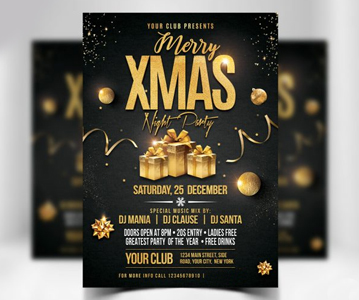 Free Download Awesome Christmas Party Flyer Template Design (2019)