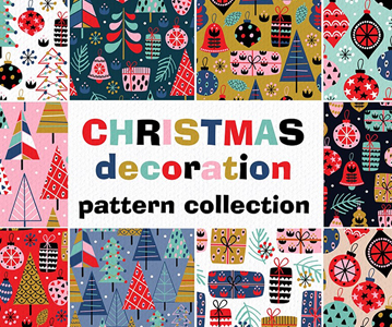 Elegant & Colorful Christmas Decorations Patterns Free Download