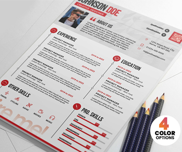 Free Download Colorful Print Ready Resume / CV Template PSD