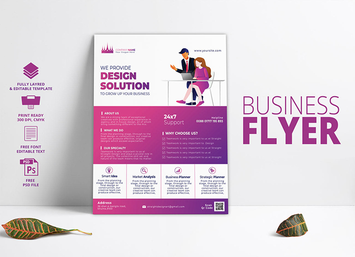 Corporate Print Ready Business PSD Flyer Template