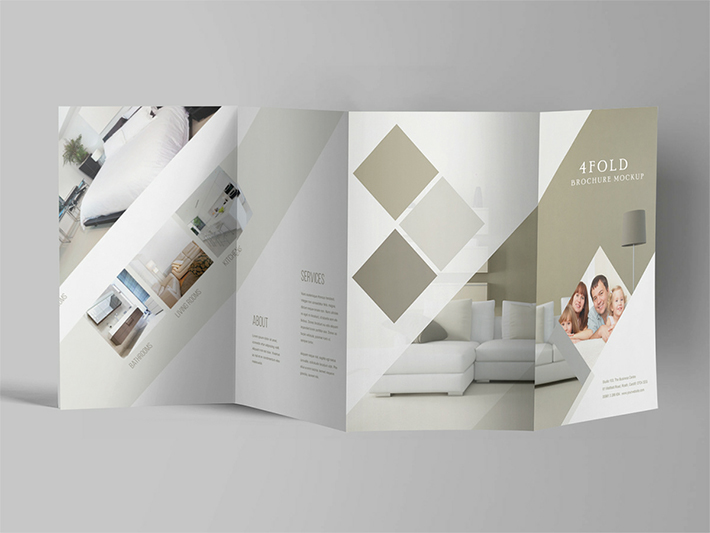 Elegant High Quality 4 Fold Brochure Mockup