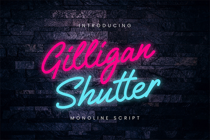 Elegant Gilligan Shutter Script Font