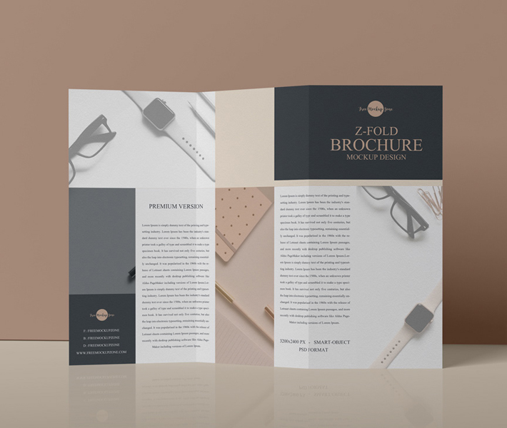 Creative Z - Fold Brochure PSD Mockup
