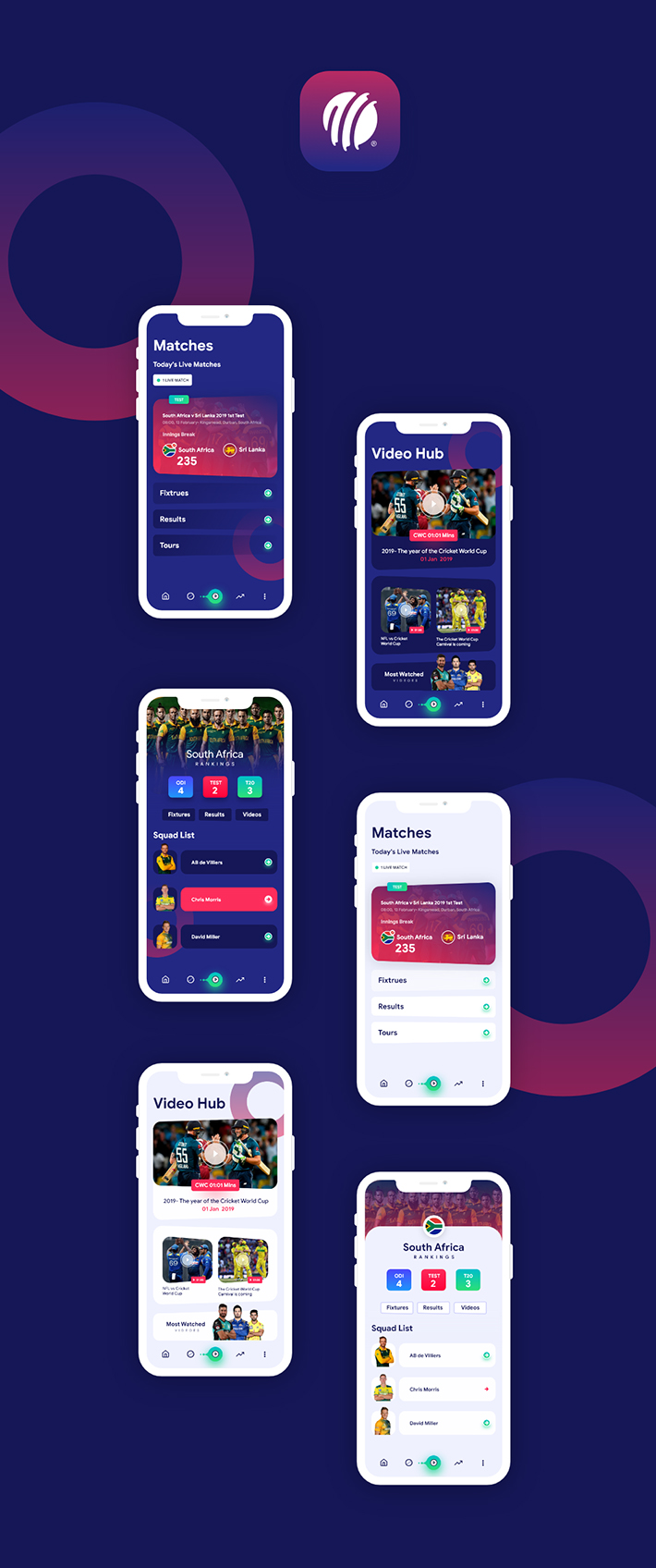 Awesome Icc Cricket App Design