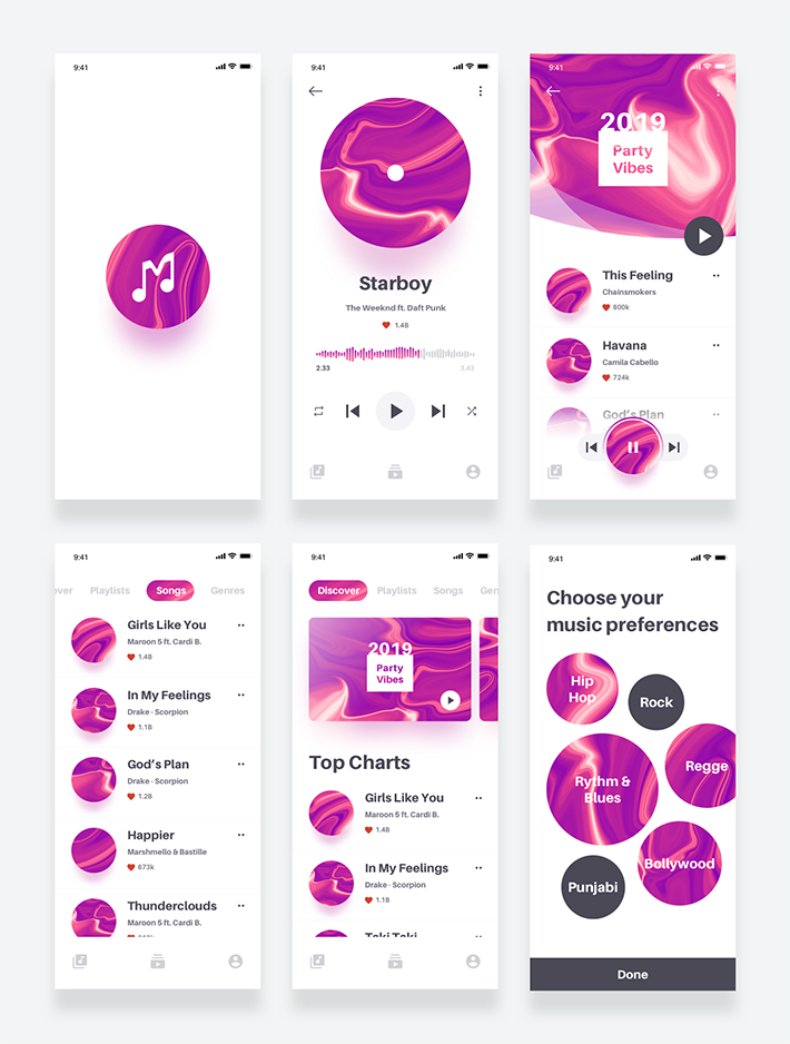 Elegant Music App Design