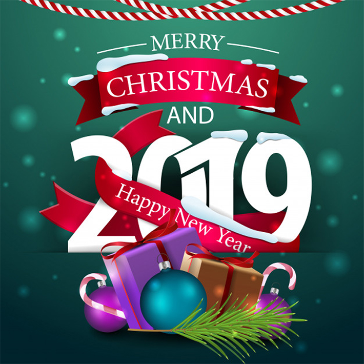 Free Happy New Year And Christmas Card