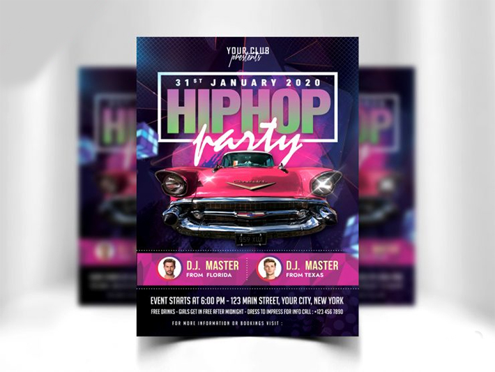 Cool Night Party Flyer Template Design