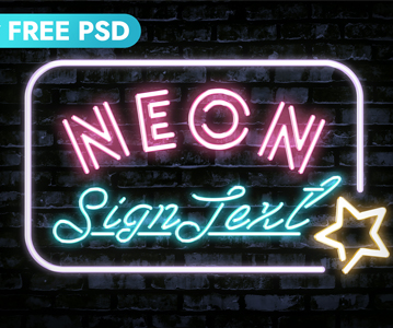 Free Download Awesome Colorful Neon Text Effect For Designers