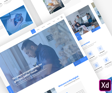 Free Download Creative Digital Agency Home Page Template (Adobe XD)