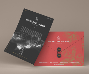Free Download Awesome Flyer and Stylish Envelope PSD Mockup