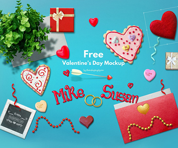 Free Download Awesome Valentine’s Day Mockup (Scene Creator)