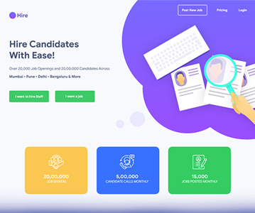 Free Download Creative Hire Job Portal Landing Page Template Design (2019)