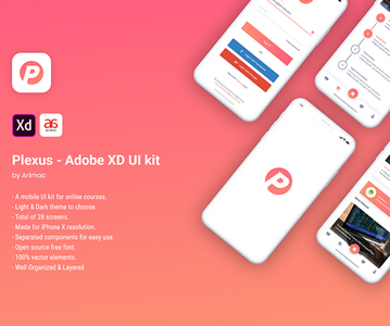 Free Download Creative Plexus Mobile UI kit (Adobe XD)