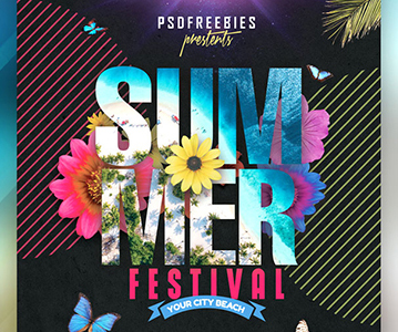 Free Download Awesome Summer Party Flyer Template Design (2019)