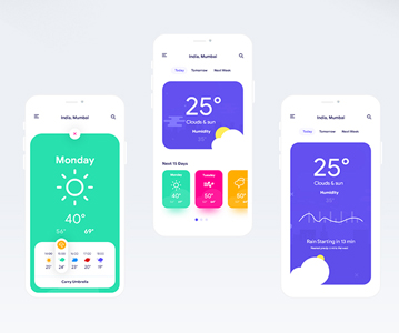 Free Download Awesome ios Weather App Design (UI Kit)