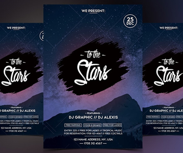 Free Download Attractive Stars Night Party Flyer Template (PSD)