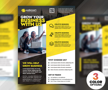 Free Download Attractive Business Advertising Flyer PSD Template Design