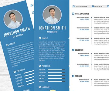 Freebie : Creative Professional Resume / CV with Cover Letter (PSD)