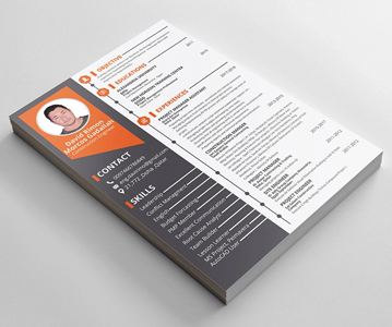 Free Download Perfect Resume / CV PSD Template Design